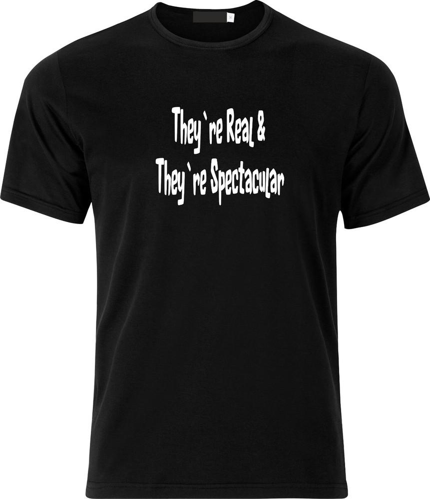 

They`re Real and They`re Spectacular Funny Adult Xmas cotton T Shirt L