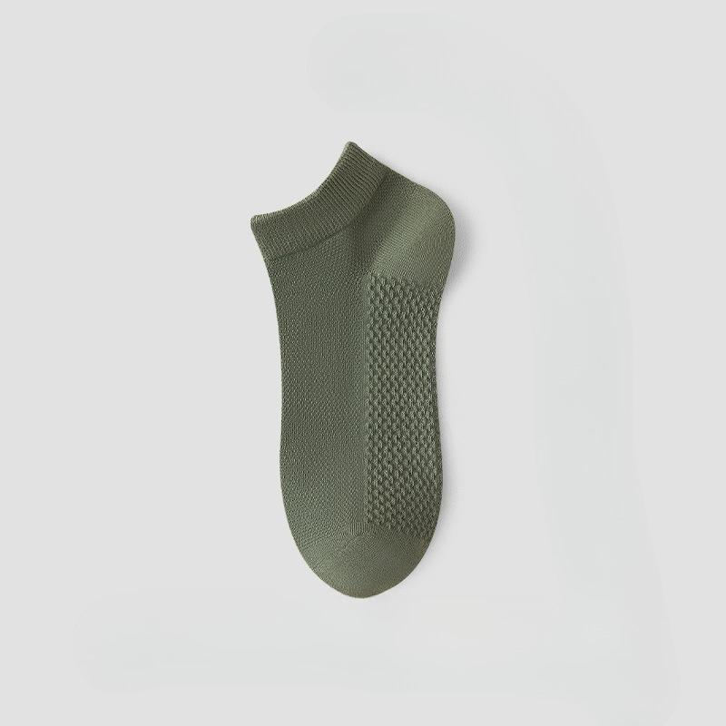 Men's Spring/Summer Lightweight Short Socks with Mesh Ventilation - Boat Style - Sporty Men's Socks - Boat Style Pure Cotton Socks for Men
