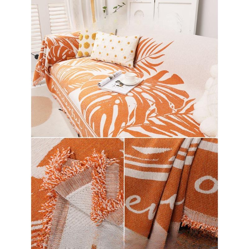 Ленивый чехол для дивана можно покрыть оранжевым универсальным новым одеялом Four Seasons — фото 3