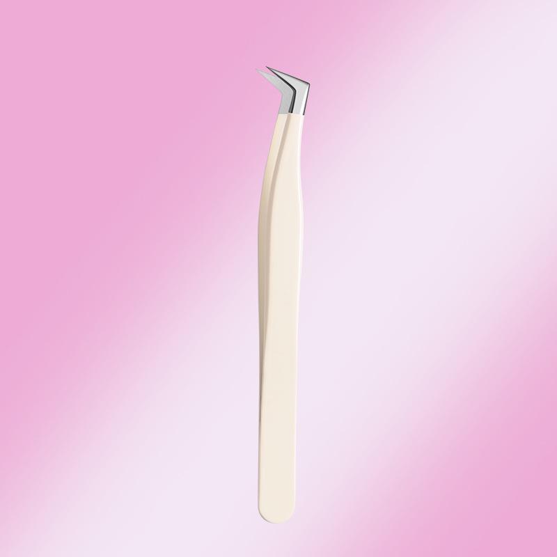 High Precision Stainless Steel Eyelash Extension Tweezers Set - Blooming Golden Feather Design