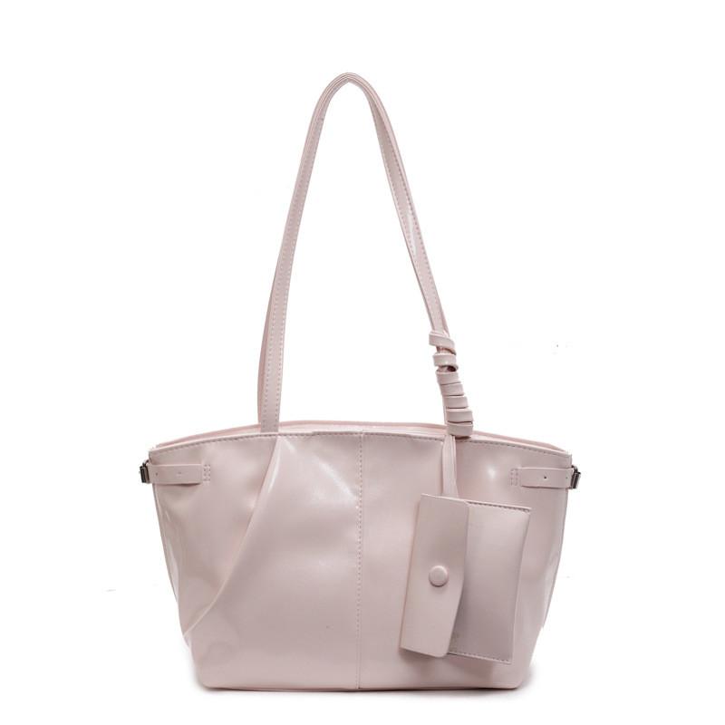 Minimalist Pu Bag For Women With Zipper Closure And Inner Pouch For Daily