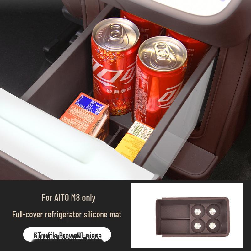 AITO M8 Refrigerator Cup Holder Silicone Pad - Original Car Color Beverage Fixation Accessory. AITO M8