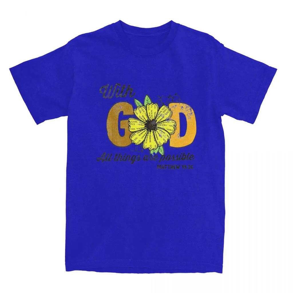 Sunflower Prayer Faith T Shirt With God All Things Are Possible Tee Shirt T-Shirts  Graphic Printed Clothing