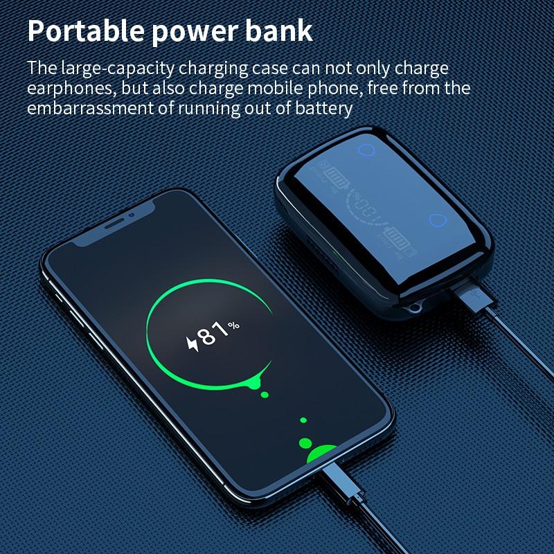 TWS Bluetooth Headset Dual-ear Headset Vodotěsná Bluetooth sluchátka
