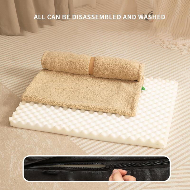Detachable Soft Plush Dog House with Pillow Comfortable Thickened High Elastic Sponge Indoor Dog Sleeping Mat Pets Accessories