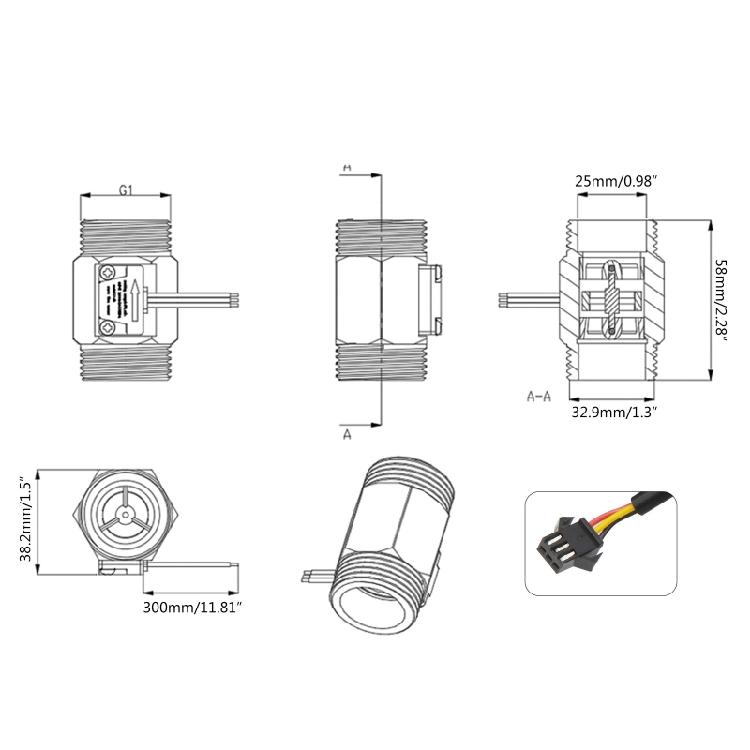 Water Flow Sensor Water Flow Switch for Water Heaters Water Flow Measurement