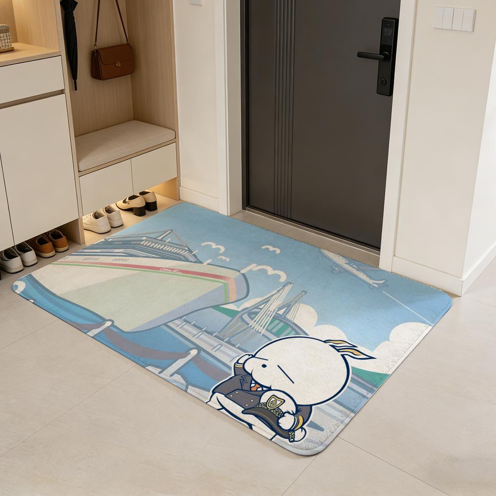 Anime M-MashiMaro Floor Mat Flannel Door Mat Non-Slip Absorbent Washable Indoor Home Rug