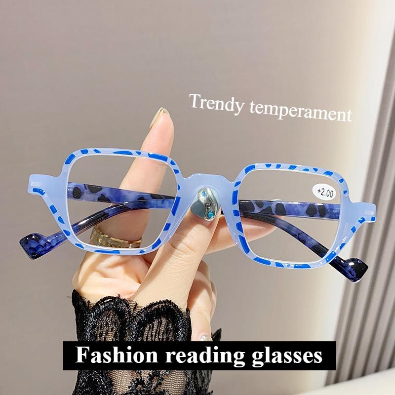 Fashion Anti Blue Light Reading Glasses Women Printed Frame Personalized Full Frame Eyewear for Women Trendy Design
