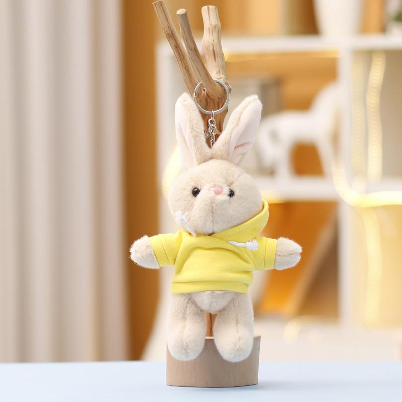 Hoodie Plush Bunny Toy Keychain Stuffed Doll Backpack Pendant Gift Decoration