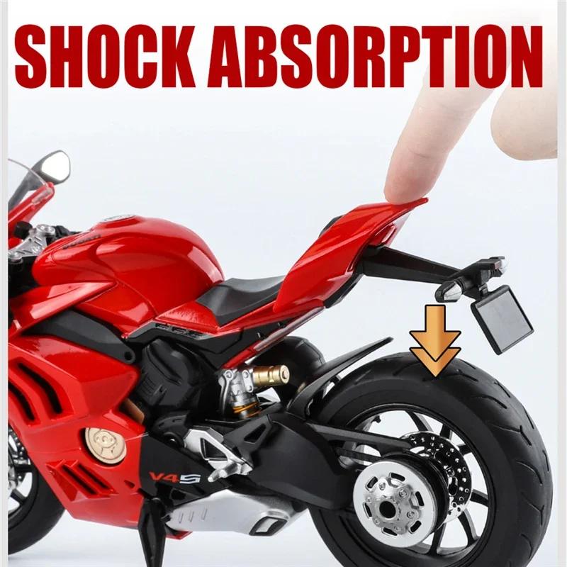 Large Size 1/9 Scale Ducatis Panigale V4S Alloy Racing Motorcycle Simulation Diecast Metal Street Motorcycle Model With Light Kid Gift