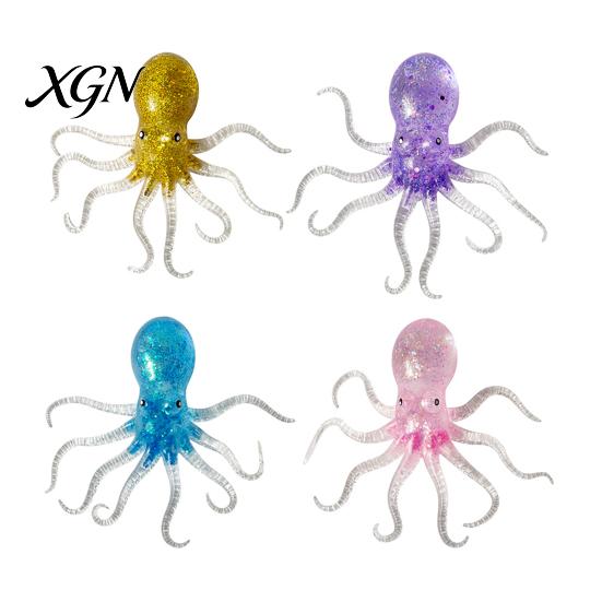 Octopus Sensory Tool Mini Glitter Squeeze Toy, Simulated Stress Relief Shape Toy Soft Sea Animal Shaped Fidget for Relaxation