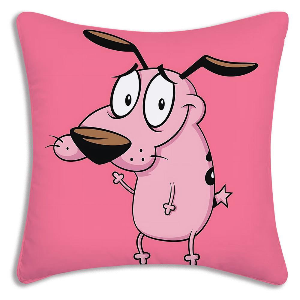 Anime For C-Cowardly Dog Pillow Covers Cartoon Sofa Decorative Home Double-sided Printing Short Plush Cute Cushion Cover