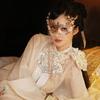Fashion Metal Laser Cut Mask Chain Wedding Headdress Anonymous Party Masks Golden Fairy Ball Women Miraculous Veil