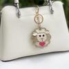 Lamb Keychain Pendant: Multi-Layer Leather Tie Small Ornament PU Bag Charm
