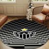 1PC Black And White Stripes With Shield Round mat Home Decor, Chair rug For livingroom,Bedroom, doormat home decor Birthday Gift Christmas Gifts