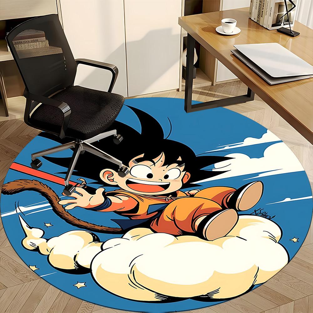 1pcDragon Ball Goku Cloud Office Round Area Rug, Indoor Mat Suitable For Office, Bedroom Living Room Home Decor, Room Deco,  Offic a0928137
