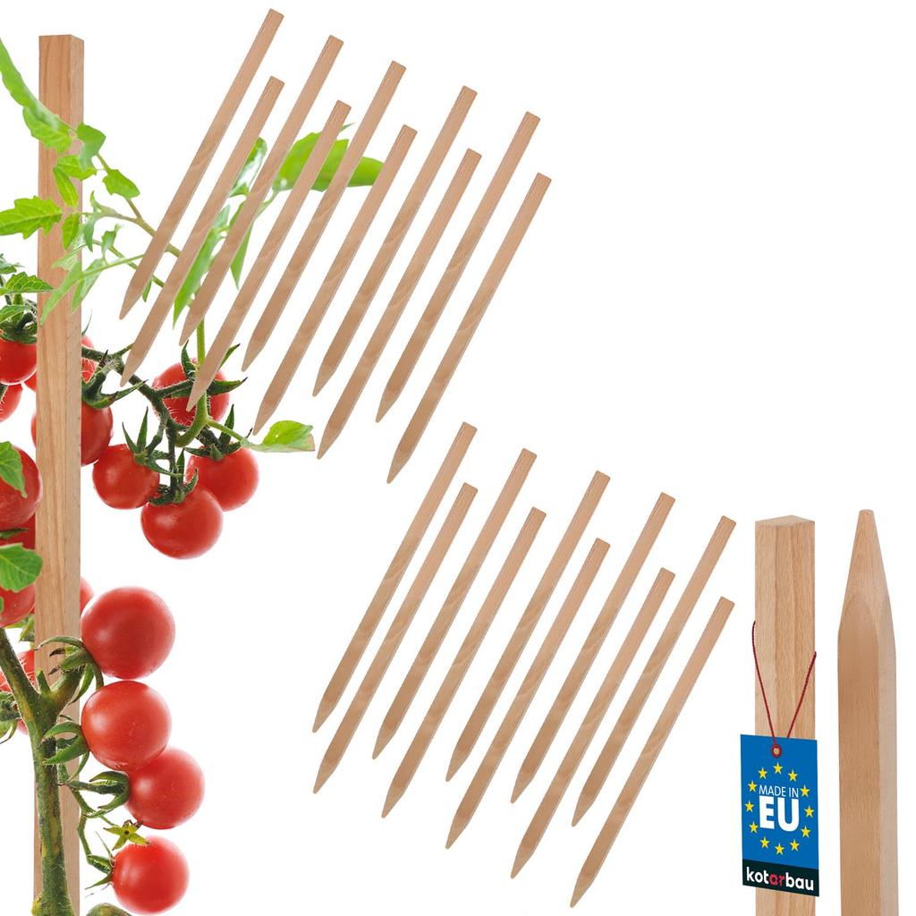 Kotarbau® Wooden Tomato Vegetable Garden Stakes Support For Shrub Trees 25 Cm Set Of 20