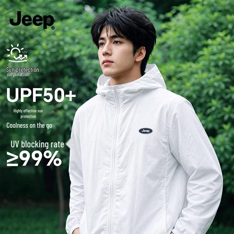 JEEP Men s Summer Lightweight Quick-Dry Hiking UV Protection Jacket 4XL белый