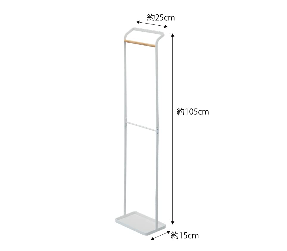 Yamazaki Tower Umbrella Stand, Entryway Storage, Hanging Umbrella Stand, White, Approx. W25 x D15 x H105cm (Tower 3862)
