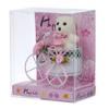 Valentine Gift for Girlfriend Boyfriend | White Cycle with Teddy Bear and Rose | Valentine Day Gift for Husband Wife Her Him