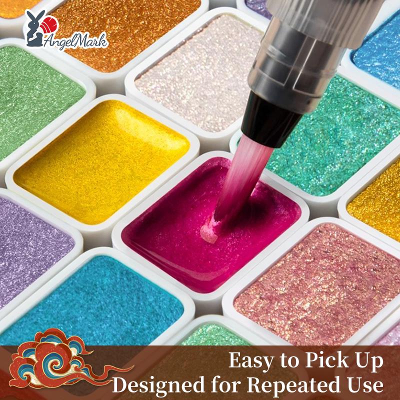 Pearlescent Solid Watercolor Paint Set Pigment Solid Paint Portable Art Kit Color Watercolor Painting Artists School Supplies