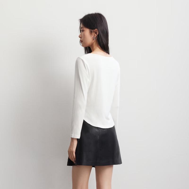 VERO MODA Women's Slim Fit Long Sleeve T-Shirt with Heart Buttons