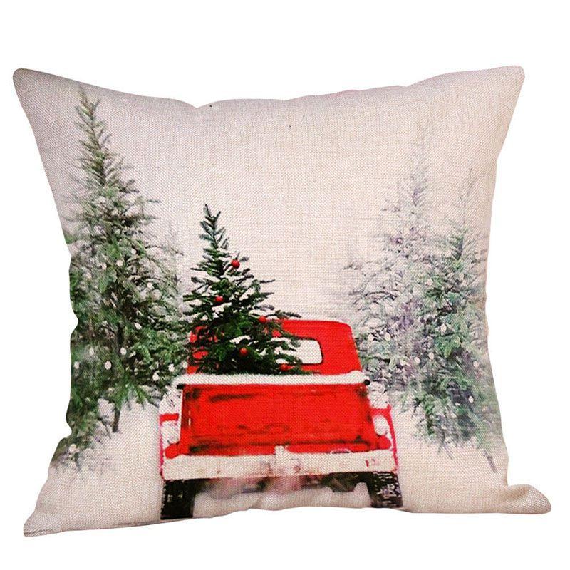 Luxurious Linen Christmas Pillow Case For Sofa And Car Beautiful Festive Design