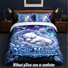 Teddy Bear Theme Custom Text Or Name 3Pcs Bedding Set,1 Flat Sheet & 2 Pillowcases Personalized Home Bedding