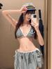 High-End Women's 2026 Sexy Three-Piece Striped Bikini Set for Hot Springs Vacation