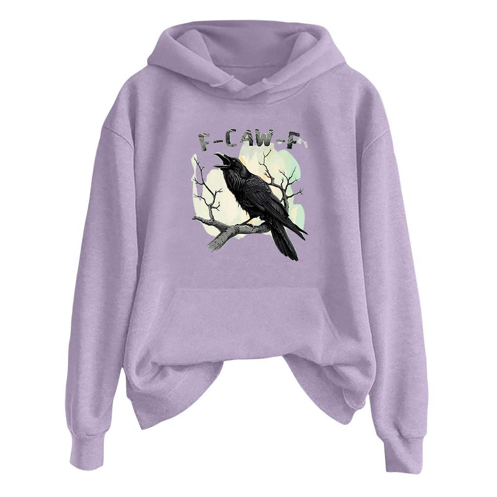 Women's Fashionable Casual Long Sleeve Hooded Printed Sweatshirt