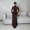Herfst Winter Nieuwe Dames One-shoulder Lange Mouwen Bodycon Avondjurk Vrije Tijd Feest