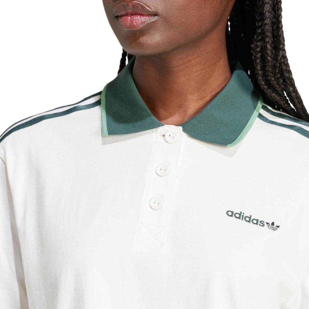 adidas Women's Loose Crop Polo Shirt White IX3555