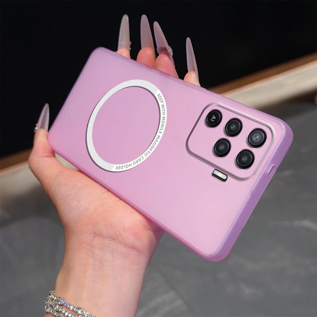 Magnetic Semi‑Transparent Matte Phone Case for OPPO A94 4G Soft TPU Shockproof Cover