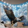 Eagle Sky Galaxy Landscape Tapestry, Polyester Nature Aesthetic Wall Hanging, Bedroom Dorm Room Home Decor, Gift