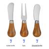 Stainless Steel & Wood Butter Knife 3-Piece Set (Butter Knife, (Blade) Knife, and Even a Fork)