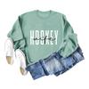 European & American Fashion Long Sleeve Loose Hoodie with 'Hockey Wife' Print for Women