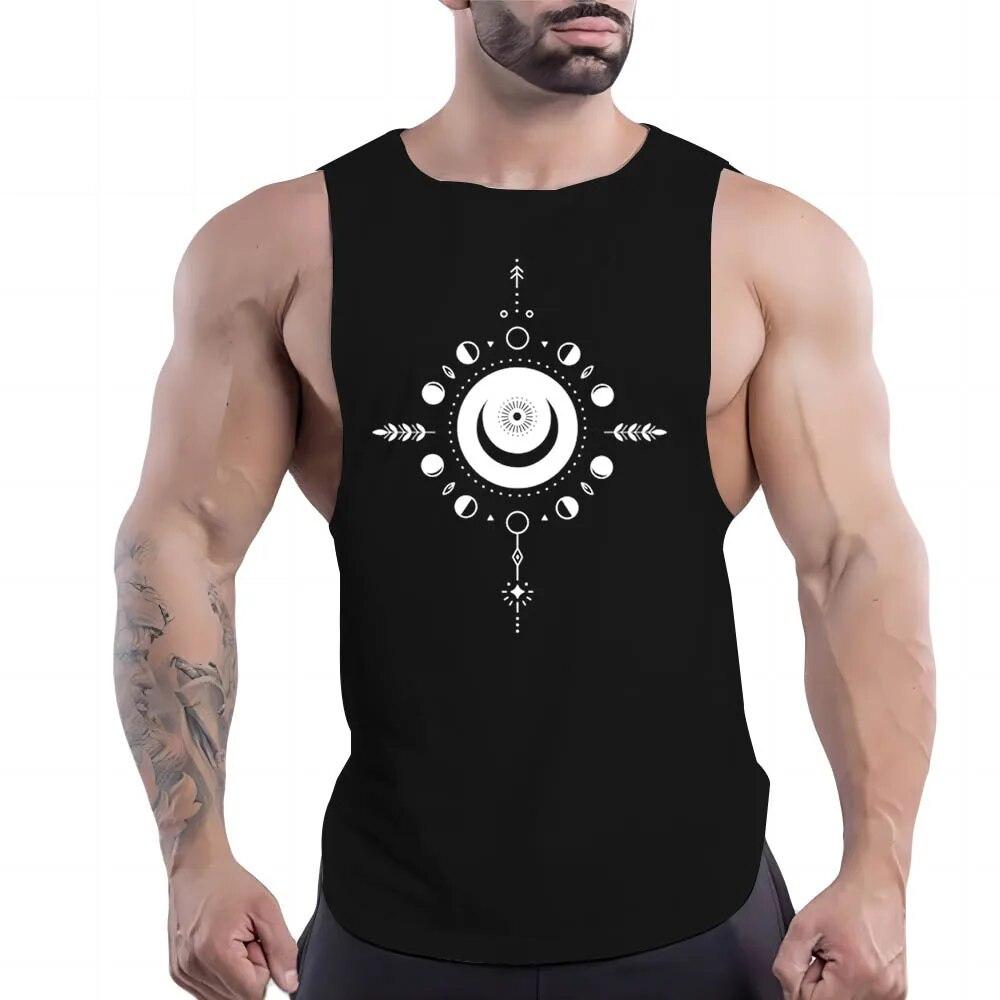 Vier Jahreszeiten Erwachsener Rundhals Alltag Casual 2D-Druck Sportstil Mehrfarbig Bequem Leicht Schnelltrocknend Top Weste