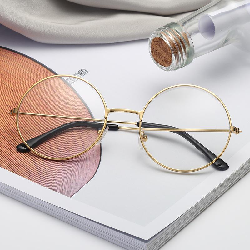 Retro Round Harajuku Unisex Eyeglass Frames with Trendy Metal Design (Model 8009)