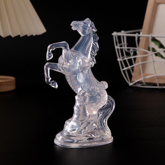 Night Light Acrylic Pony Figure Decorative Night Lamp with Colorful Flashing Lights Battery Operated Festive
