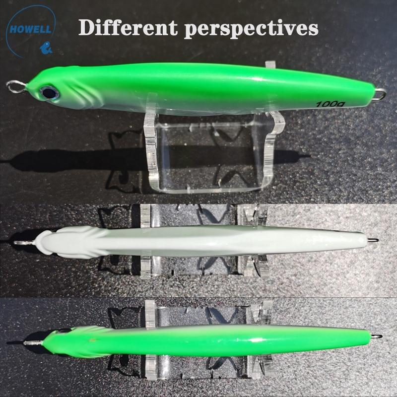 Howell 100g Speed Jigging  Glow Lead Bait Hard Lure for Saltwater Bottom Fishing Lake and Metal Artificial for Fishers