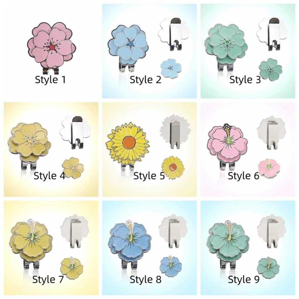 Flower Shaped Golf Cap Clip Magnetic Golf Hat Marker Outdoor Sports Golf Ball Mark  Jewelry Gift