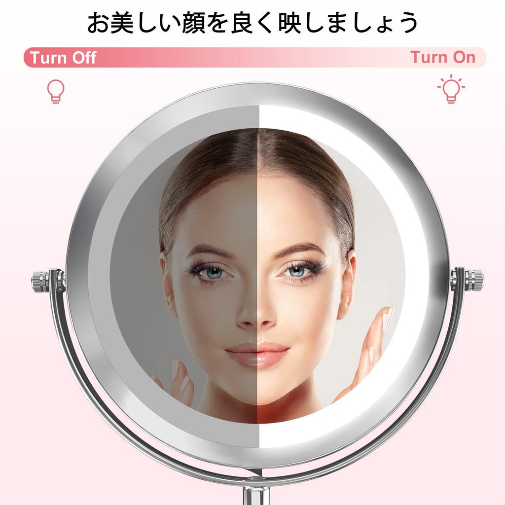 Gospire LED Magnifying Makeup Mirror with 10x LED Stepless Brightness Tabletop Makeup Stable Great Gift for Respect for the Aged Friendly to People