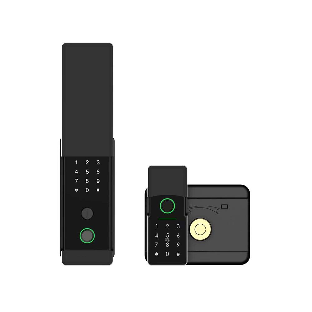 Bull Head Double-Sided Waterproof Graffiti Smart Lock with Passcode & Fingerprint for Iron Gates and Apartments.