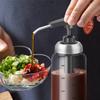 Glass Oil Bottle Cooking Seasoning Sauce Bottle Home Salad Dressing Press Squeeze Bottle Replaceable Washable Refillable