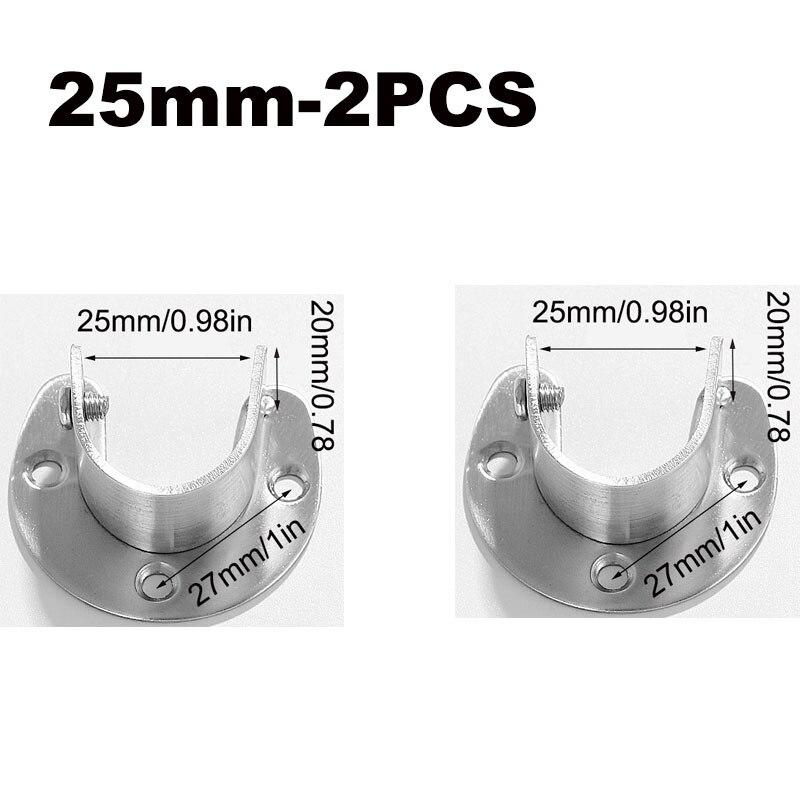 304 Stainless Steel Flange Seat Wardrobe Hanger Rod Fixing Hardware Accessories Curtain Rod Tube Hook Fixed Support Bracket Seat