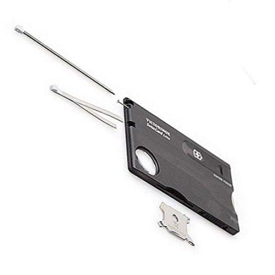 VICTORINOX Swiss Card Light Translucent Black Swiss Army Knife Multifunctional Stationery Stationery Loupe Ballpoint Pen LED Light with Philips
