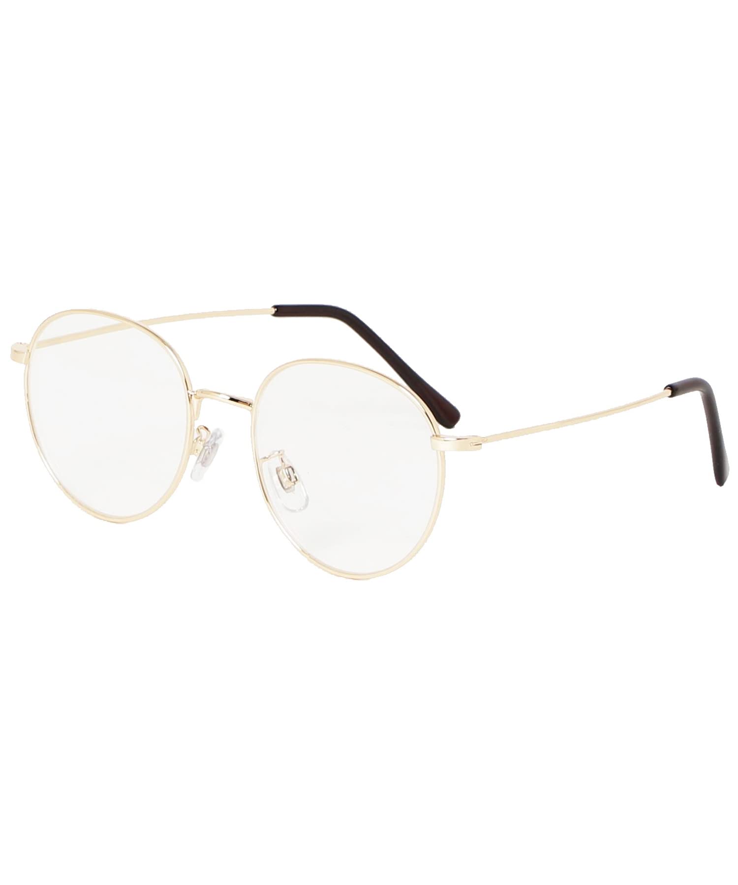 (Eight) Round Metal Sunglasses, Boston Style Sunglasses, Round Glasses, Comes with Dedicated Case, GoldClear F