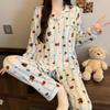 Plaid Long Sleeve Pajama Set with Pants – Spring & Autumn Style, Comfortable Home or Dorm Wear, Suitable for Outdoor Use