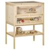 Wooden Hamster Cage, 3-Level, Platforms, Ladders, Window, Opening Roof, 60 x 40 x 80 cm, Natural