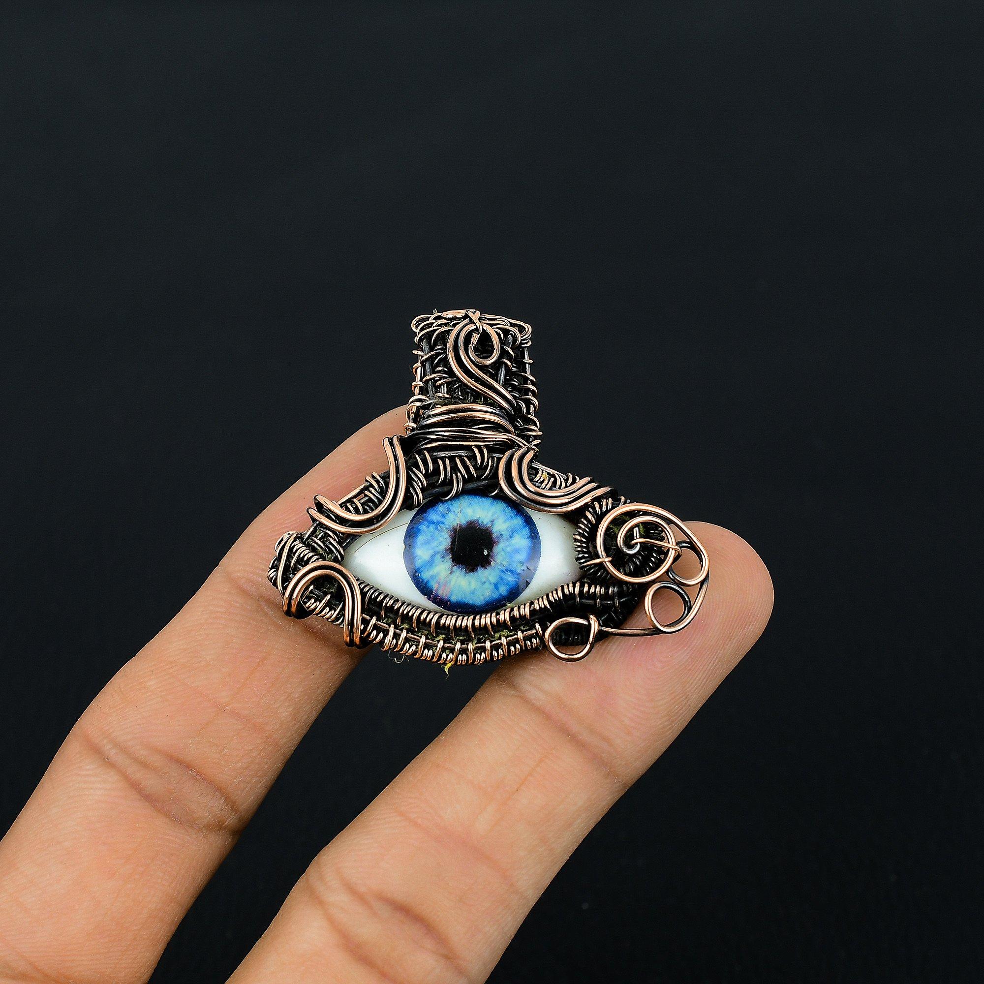 

Подвеска «Сглаз», Ювелирное изделие из драгоценного камня, обернутое медной проволокой 999 пробы, Подвеска ручной работы, На День матери 2.55 Inches